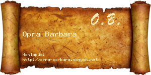 Opra Barbara névjegykártya
